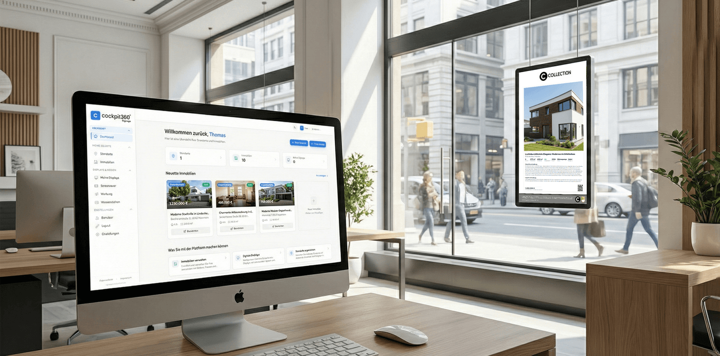 Screenshot des MaklerDisplay Cloud-Portals